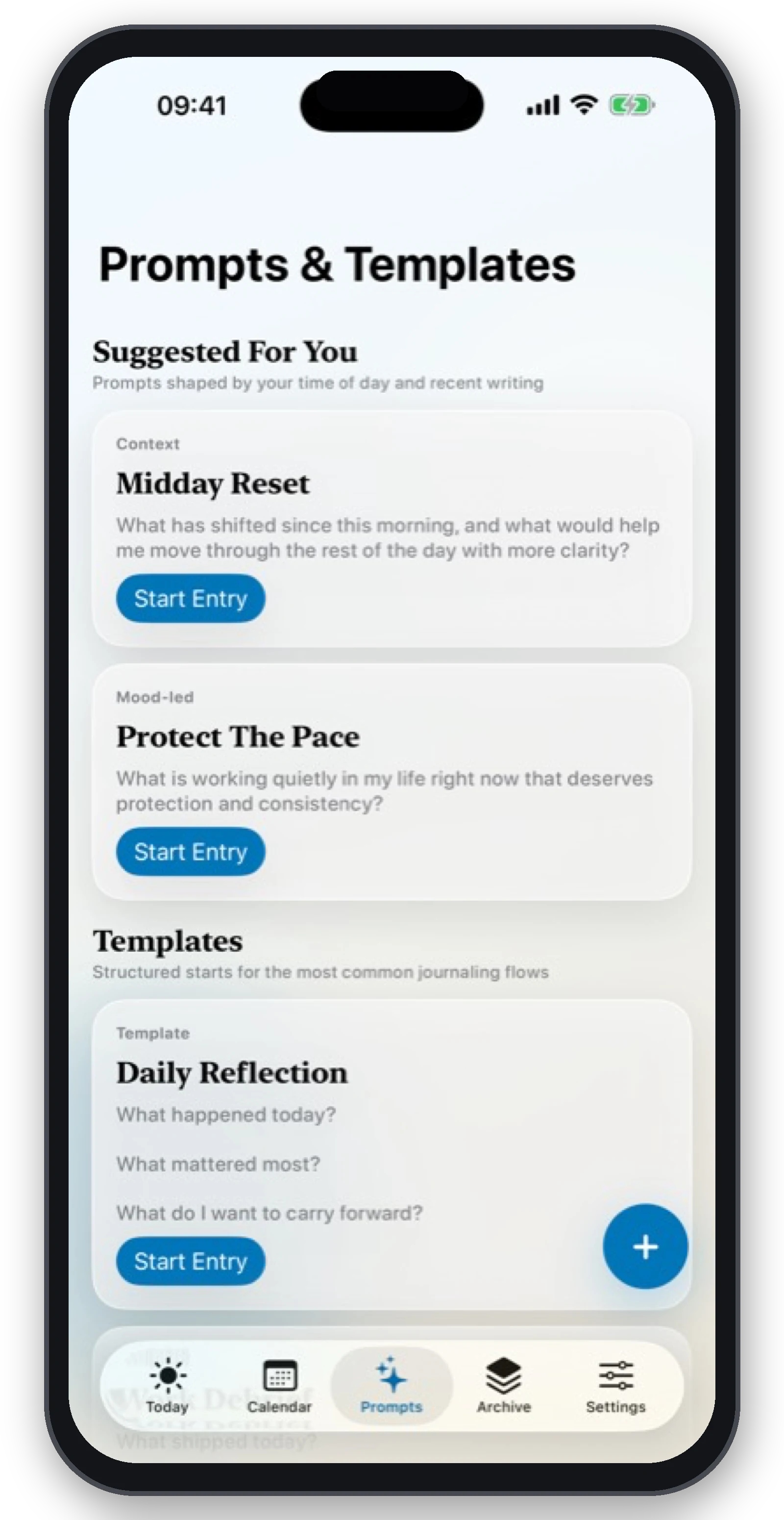 Prompts e templates do JournalNow